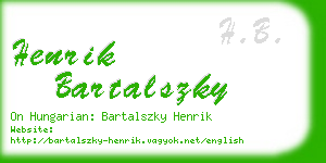 henrik bartalszky business card